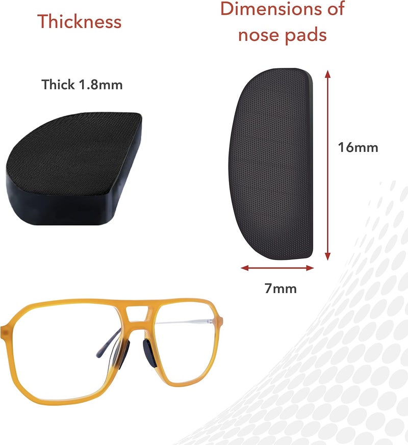 Setex Store Gecko Grip 1.8mm Thick Anti Slip Eyeglass Nose Pads, (Bulk Pack 15 Black Pair) USA Made, 2500 Innovative Microstructured Fibers per Nose Pad, 1.8mm x 7mm x 16mm - Image 4